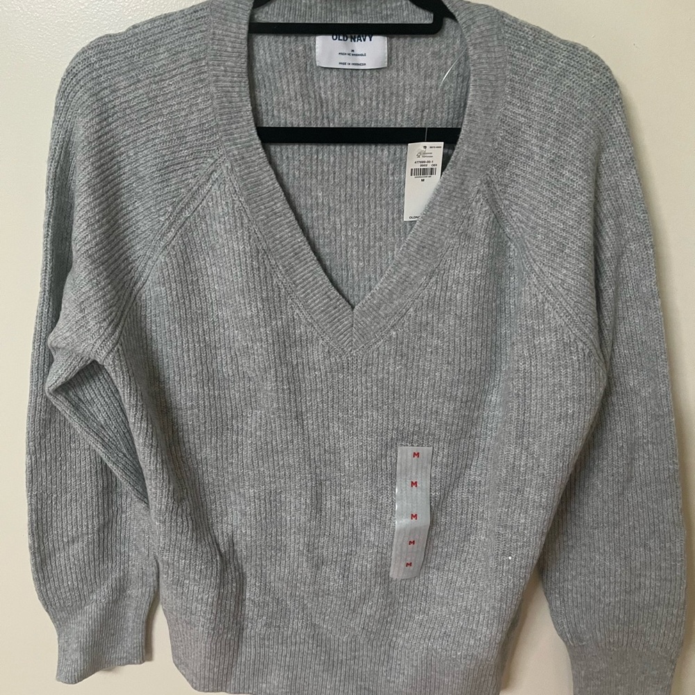 Gray V-Neck Sweater